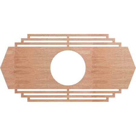 Ekena Millwork Chrysler Wood Fretwork Pierced Ceiling Medallion, Cherry, 16"W x 8"H x 4 1/4"ID x 1/4"T CMWP16X08X0250CSCH